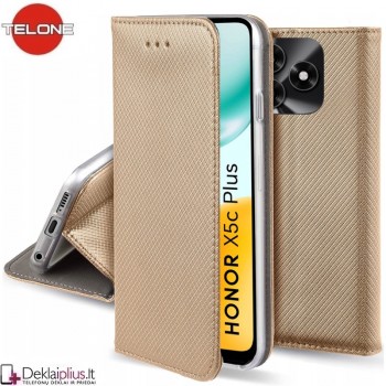 Telone atverčiamas dėklas - auksinės spalvos (Huawei Honor X5c Plus) Telone atverčiamas dėklas - auksinės spalvos (Huawei Honor X5c Plus)